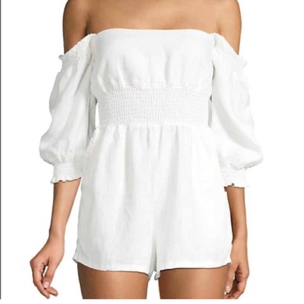 Weworewhat linen romper in white